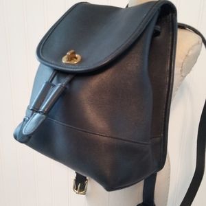 Vintage COACH Black Leather Mini Backpack Genuine